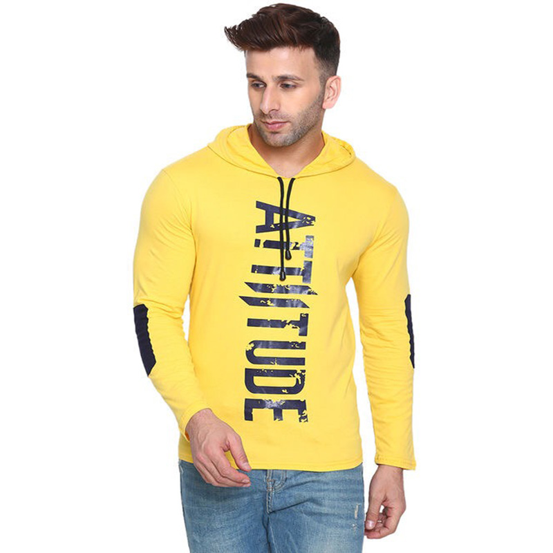 cotton hooded t shirt mens