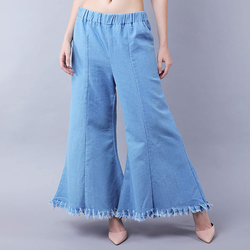 GRAPENT Jeans Womens Pants Dressy Casual Palazzo Pants Summer Pants Flare  Pants for Women Hippie Clothes Business Casual Pants for Women Summer  Outfits Color Air Blue Size S Small Size 4 Size